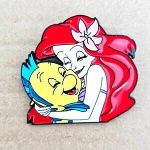 Ariel Flounder Enamel Pin The Little Mermaid Disney Fan Art Collector Cartoon